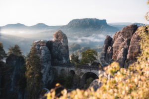 Bastei bridge in the morning light Bastei bridge in the morning light